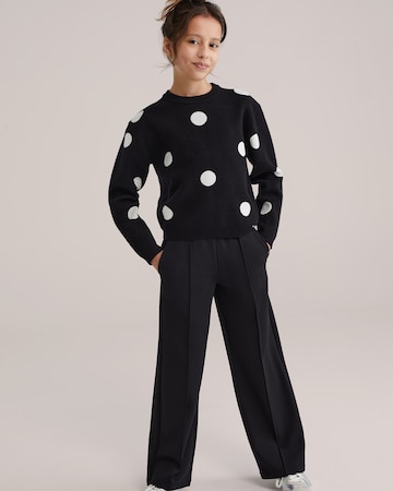 WE Fashion Широкий Штаны в Черный