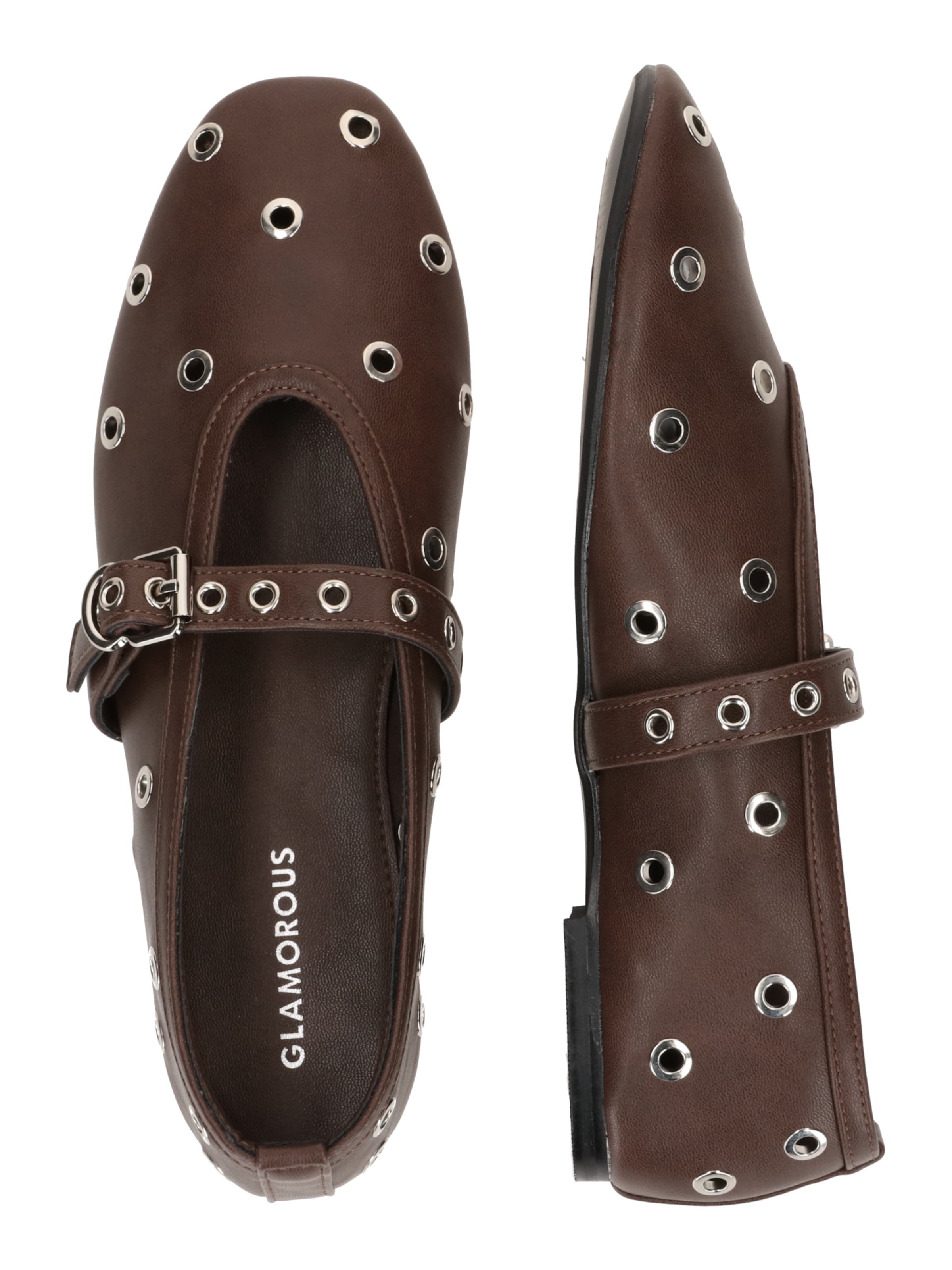 GLAMOROUS Балетки с ремешком в Коричневый