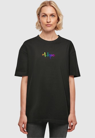 Merchcode Shirt 'Ladies Hope Rainbow' in Black: front