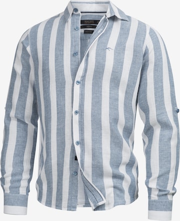 INDICODE JEANS Regular fit Button Up Shirt 'Brayden' in Blue: front