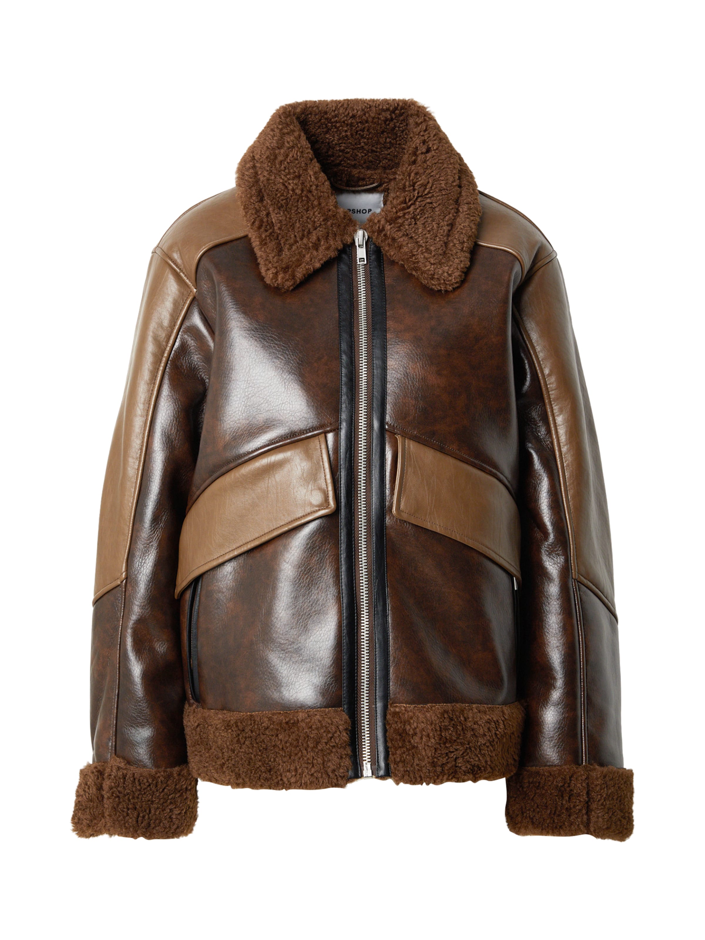 TOPSHOP Přechodná bunda 'JULIE' – hnědá: přední strana