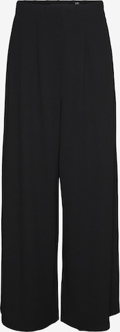 VERO MODA - Pierna ancha Pantalón plisado en negro: frente