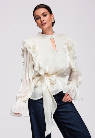 Ombre Bluse in Beige: Vorderseite
