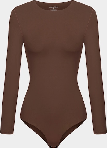 cfab (formerly creamy fabrics) - Body 'Crew Neck Longsleeve Bodysuit' en marrón: frente