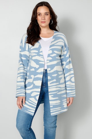 MIAMODA Gebreid vest in Blauw: voorkant