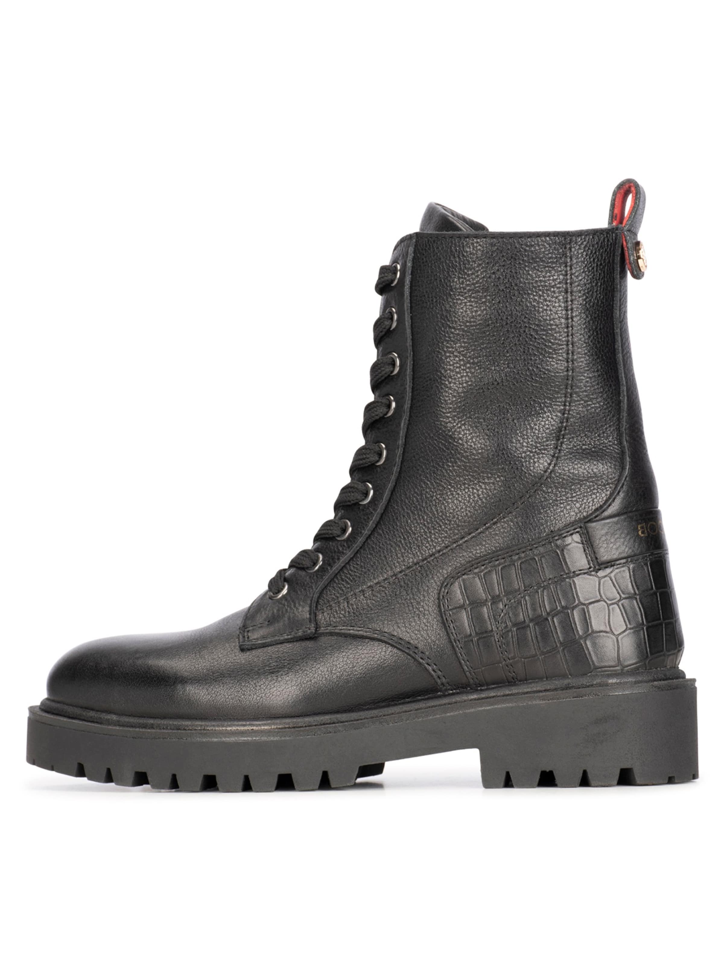 Bottes à lacets 'Leta' Haboob en noir : devant