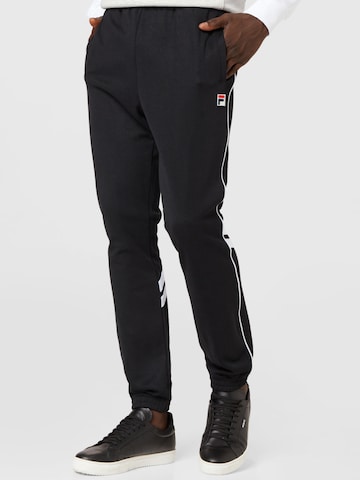 FILA Tapered Sportbroek 'ZVOLEN' in Zwart: voorkant