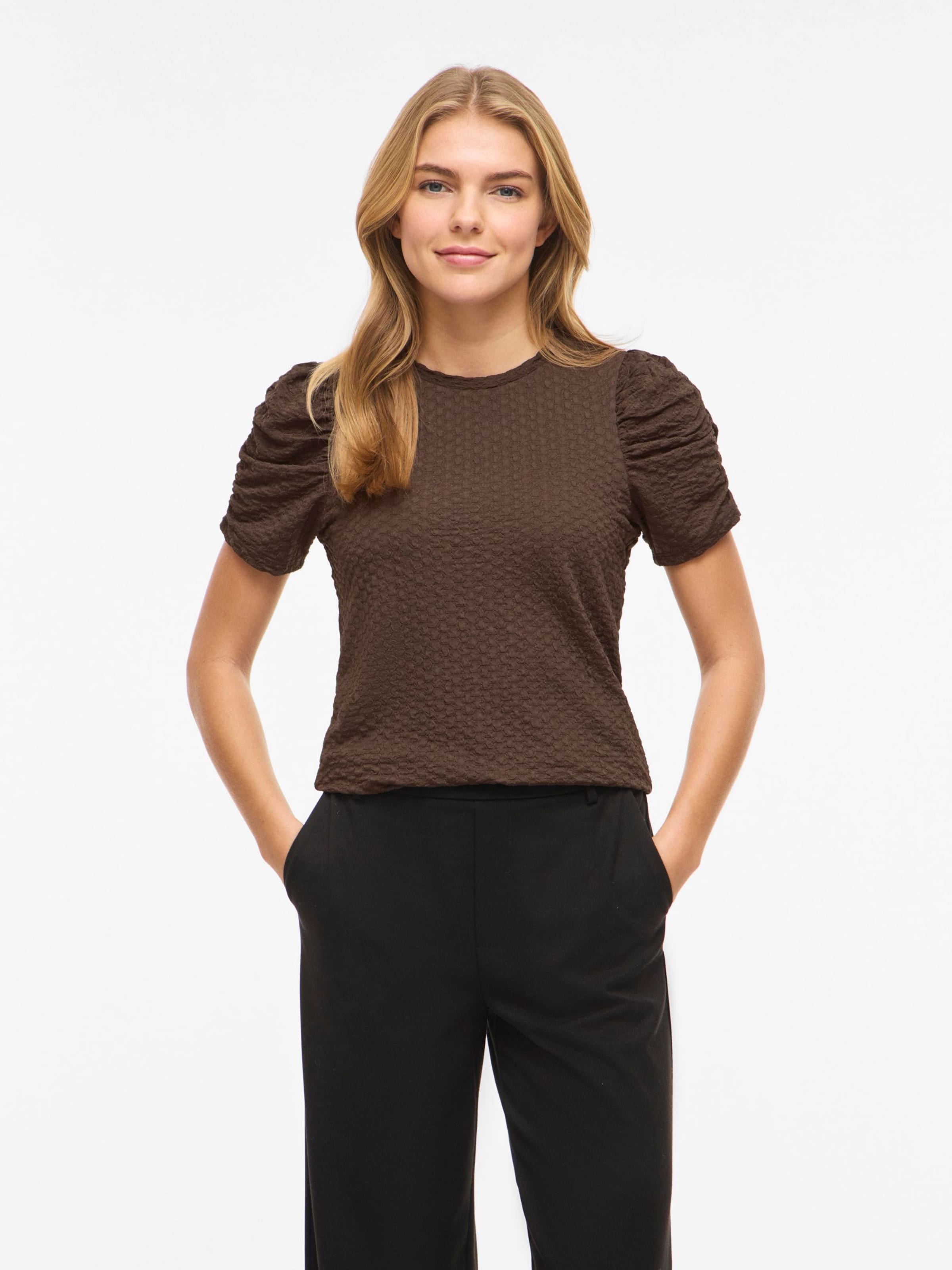 VILA - Blusa 'VIAnine' en marrón: frente