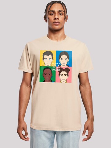 T-Shirt 'Sex Education Netflix TV Series' F4NT4STIC en beige : devant
