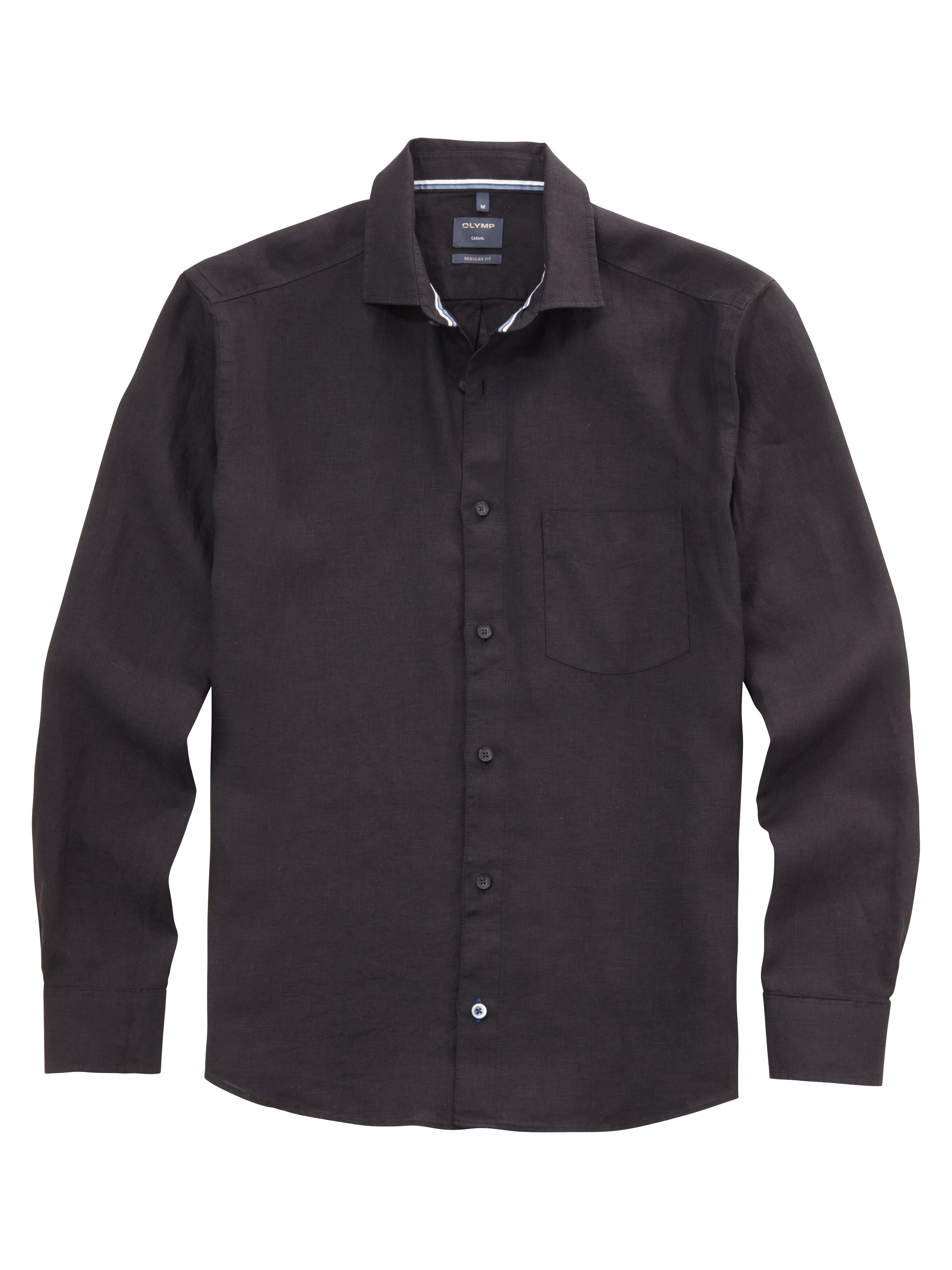 OLYMP Button Up Shirt in Black: front