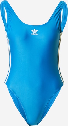 ADIDAS ORIGINALS Bustier Badeanzug 'Adicolor 3-Stripes' in Blau: predná strana