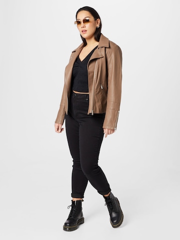 ONLY Carmakoma Between-Season Jacket 'Emmy' in Brown