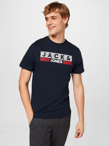 JACK & JONES Тениска в синьо: отпред