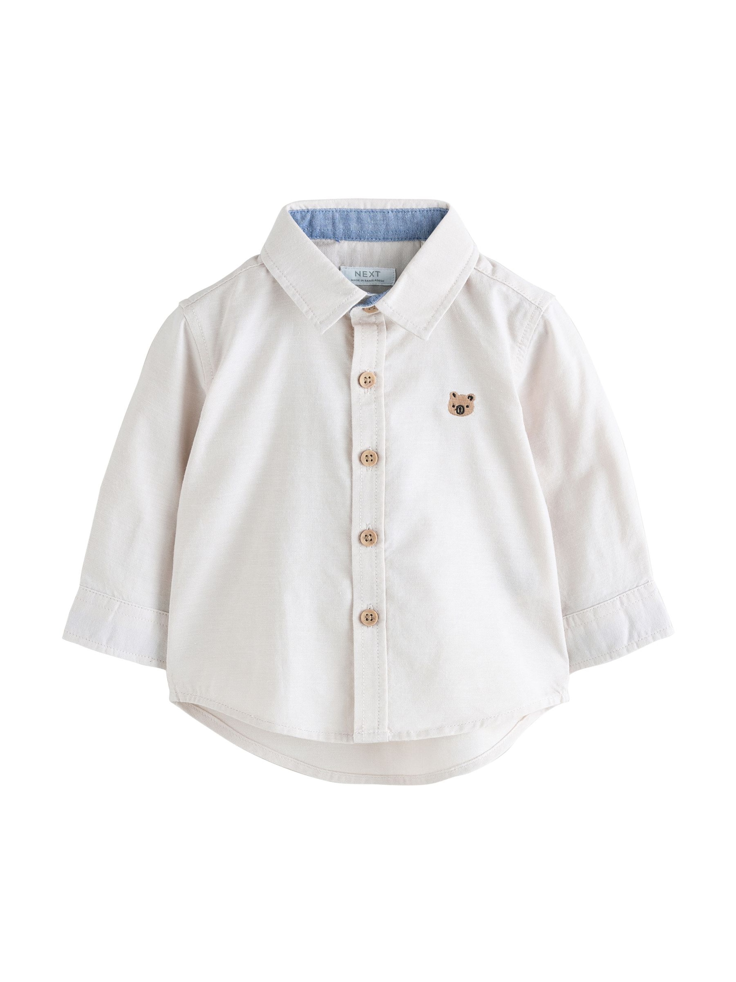 Next Regular fit Риза в бежово: отпред