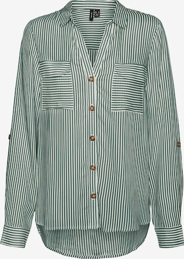 VERO MODA Bluza 'Bumpy' u tamno zelena / bijela, Pregled proizvoda