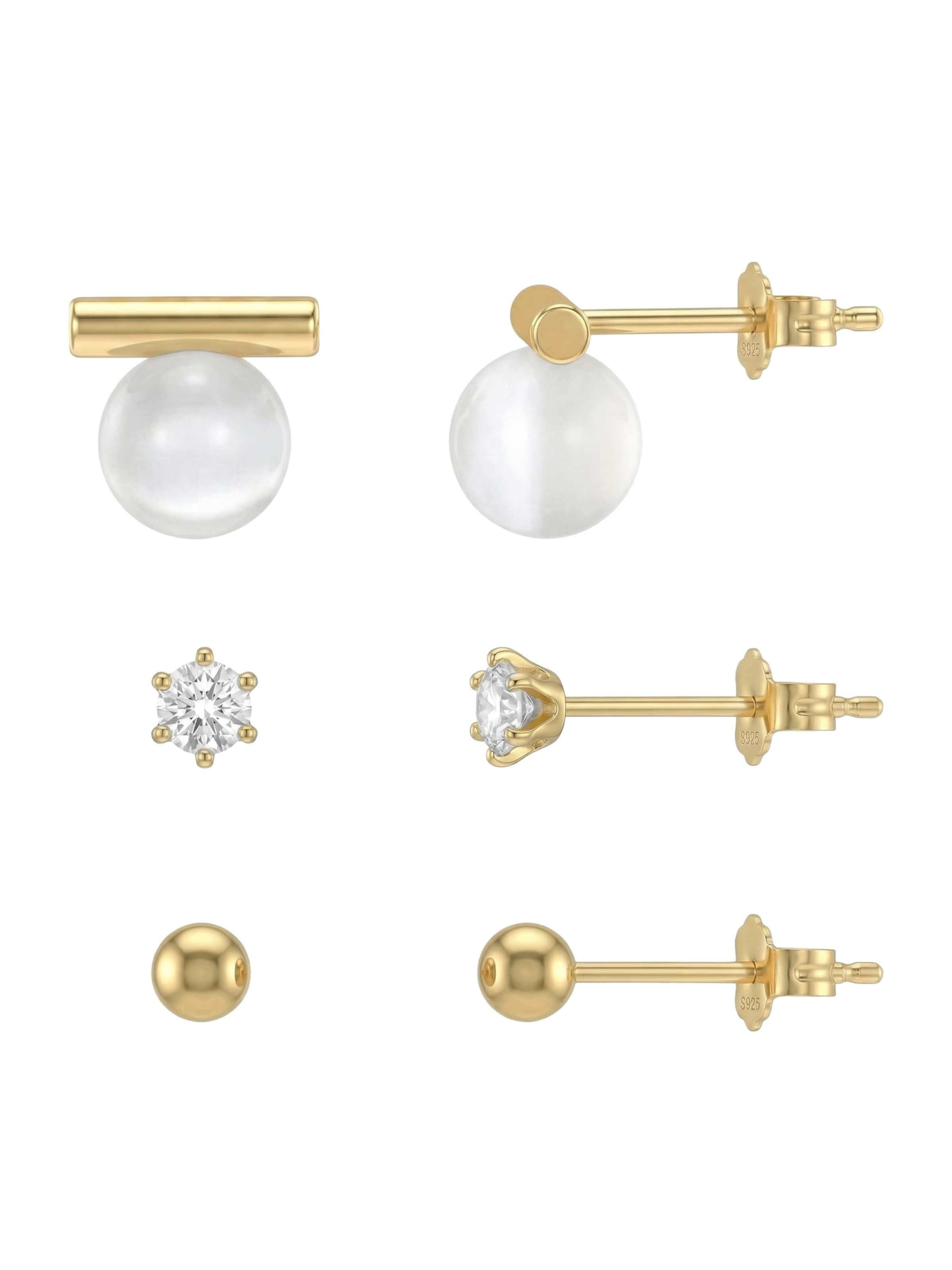 Sofia Milani Schmuckset 'Bar Ball Zirconia'‌ in Gold: Vorderseite