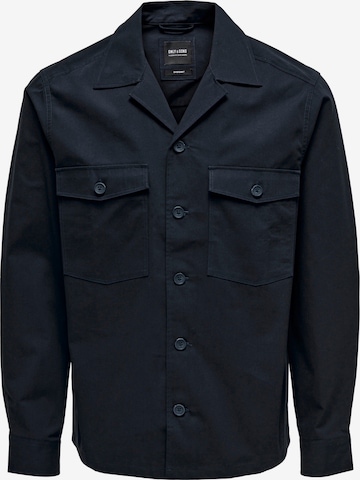 Only & Sons Regular fit Button Up Shirt in Blue: front