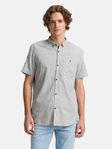 TOM TAILOR DENIM Regular Fit Hemd in Grau: Vorderseite