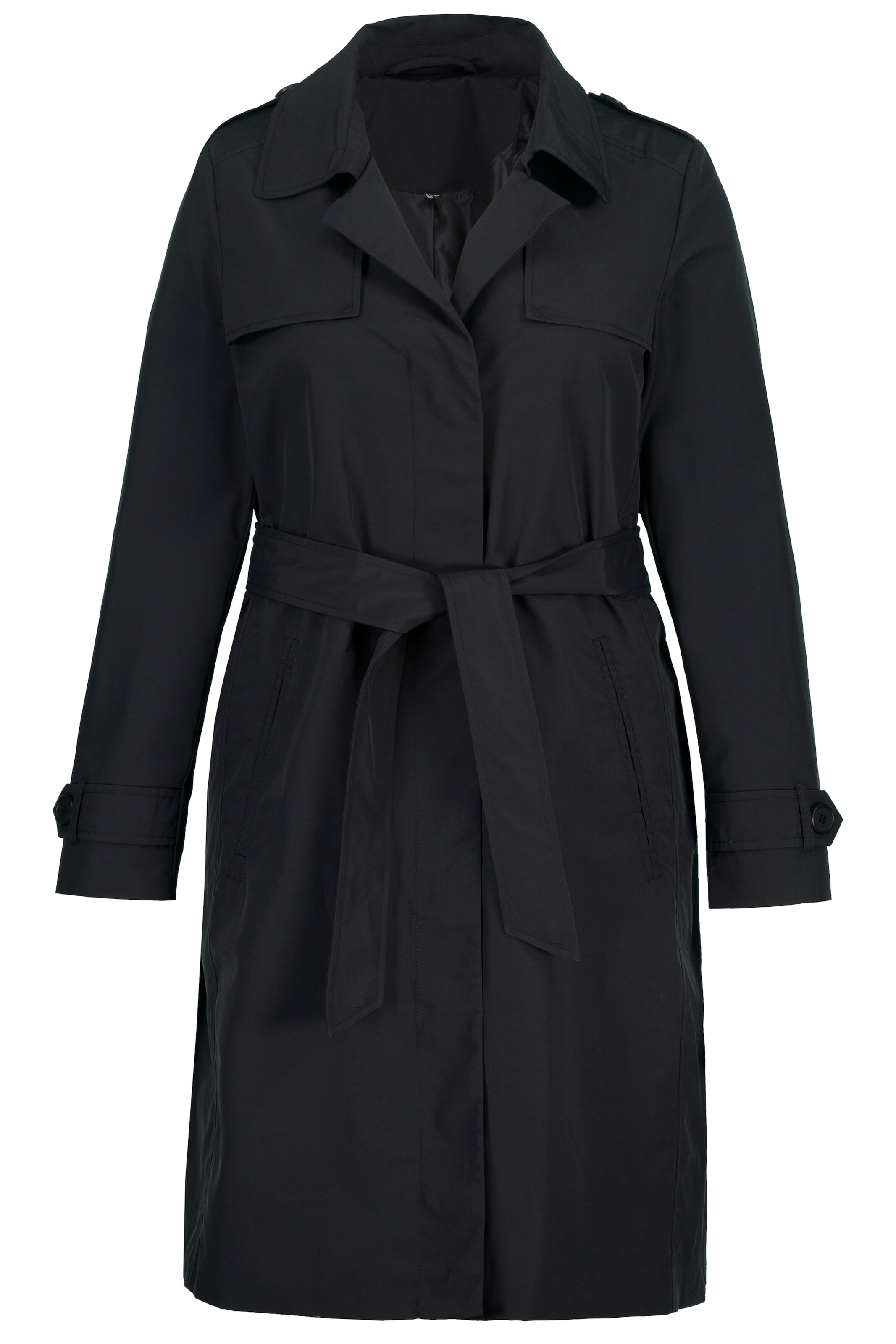 Ulla Popken Tussenmantel in Zwart: voorkant