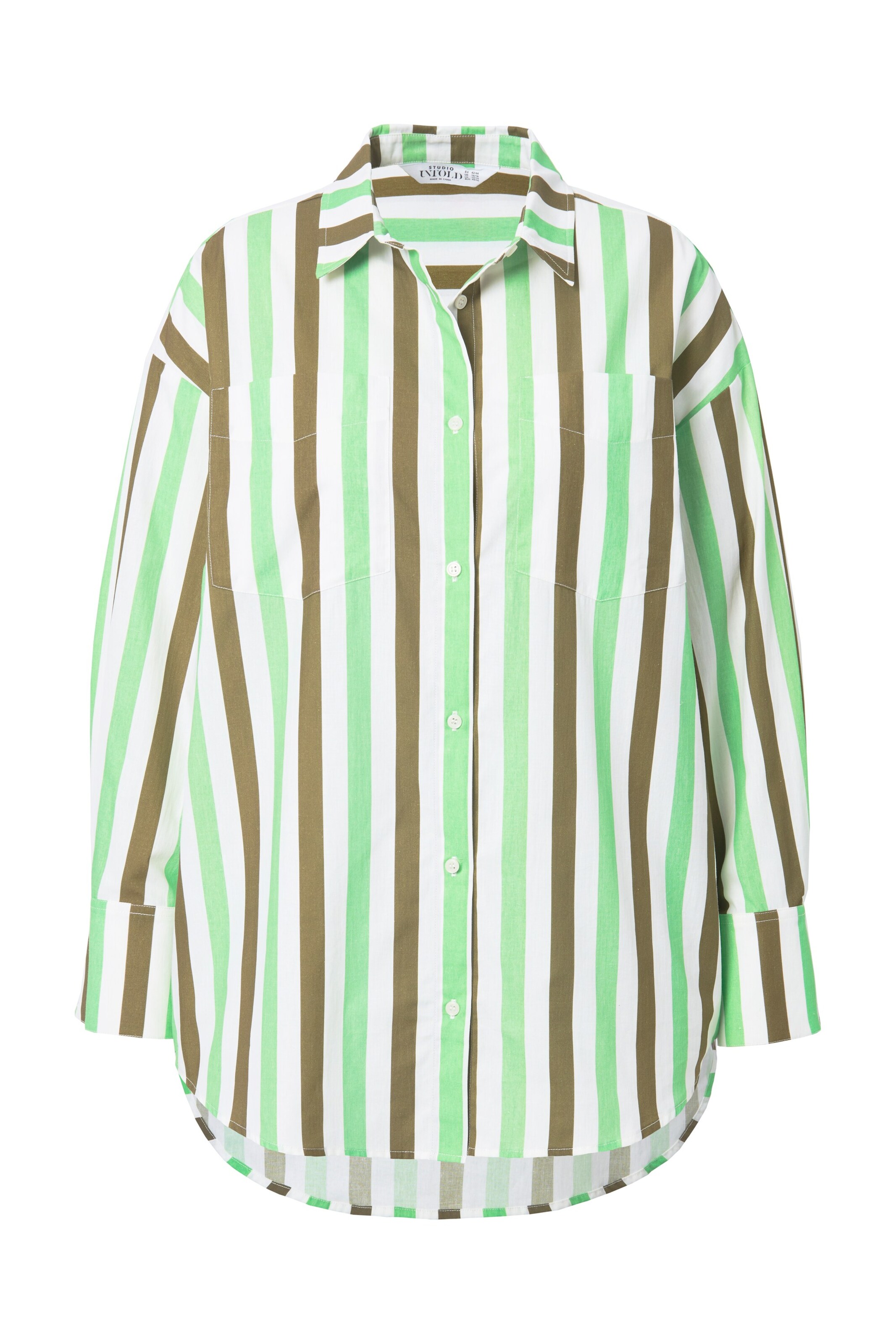 Studio Untold Bluse in braun / grün / weiß, Produktansicht