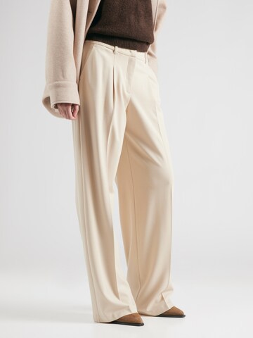 Wide Leg Pantalon à plis TOM TAILOR en beige : devant