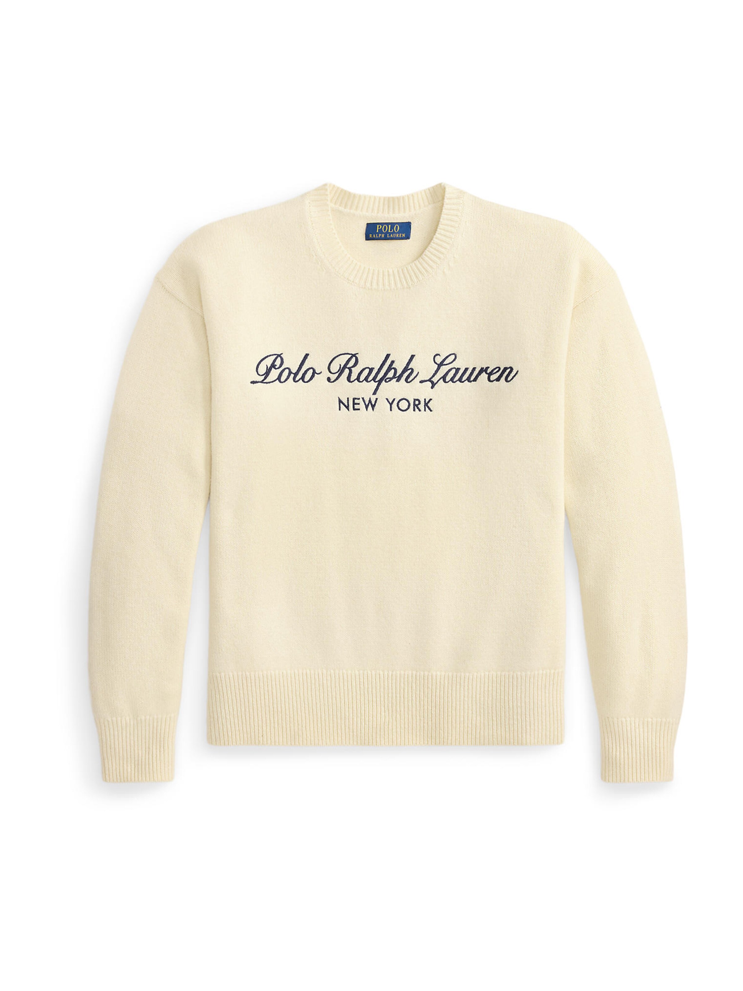 Polo Ralph Lauren Pull-over en S en crème / bleu marine, Vue avec produit