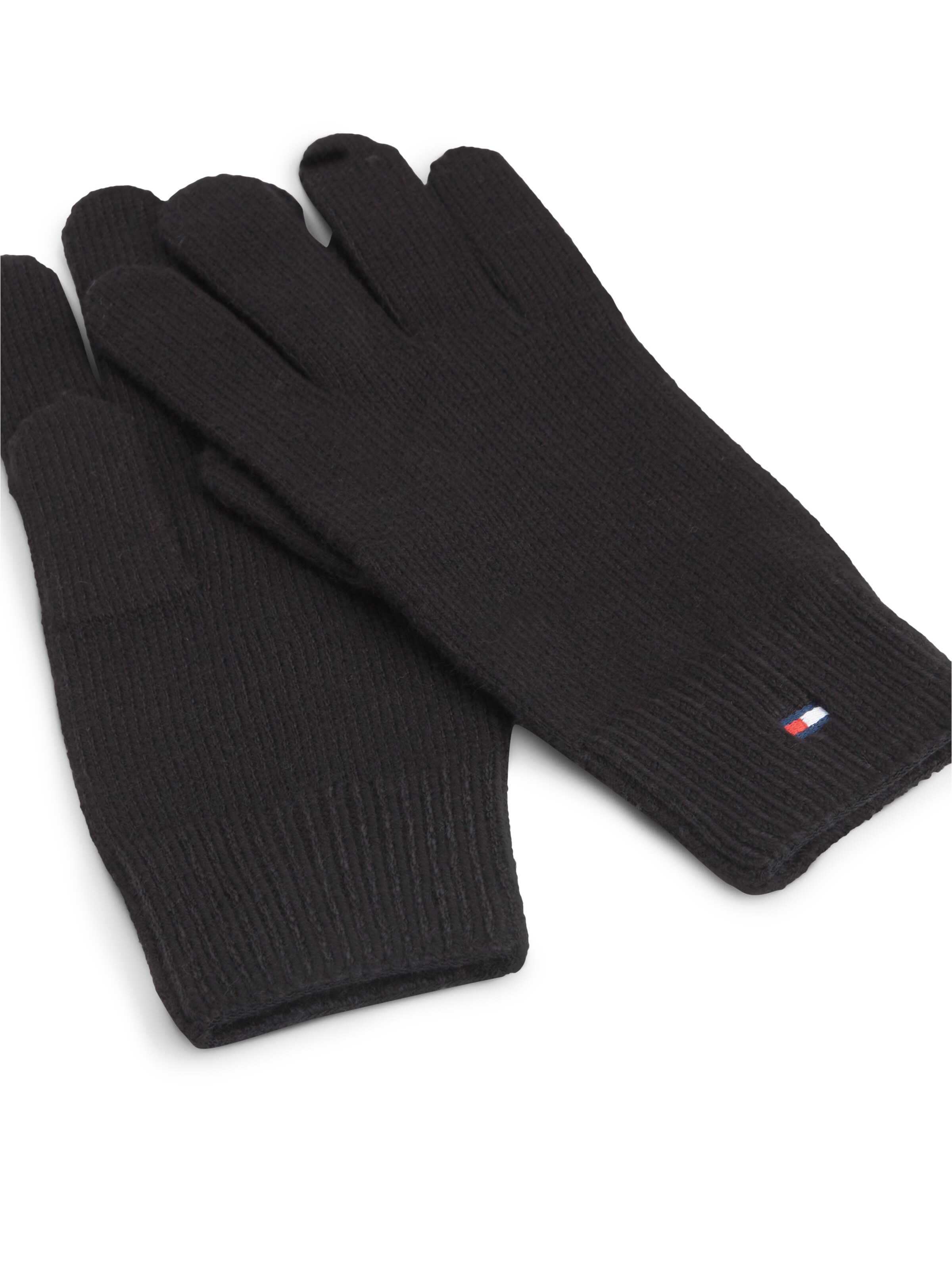 Mănuşi cu degete de la TOMMY HILFIGER pe negru