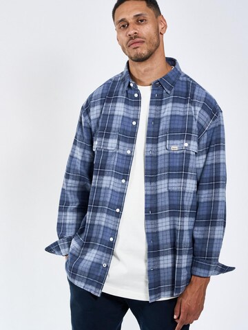 Legends Regular Fit Hemd 'Russel Flannel Check 04' in Blau: Vorderseite