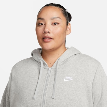 Nike Sportswear Athletic Zip-Up Hoodie in Grey