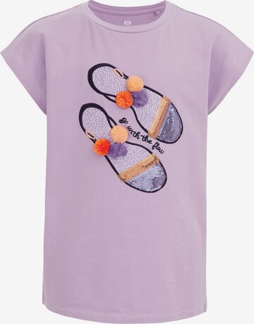 T-Shirt WE Fashion en violet : devant