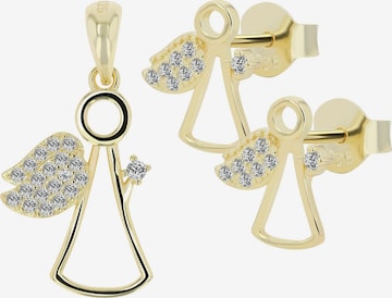 Akzent Schmuckset '"Rajani" aus 925 Sterlingsilber, rhodiniert/vergoldet, langlebig' in Gold: Vorderseite