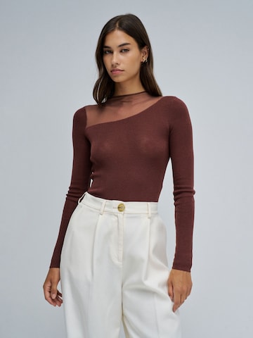Salsa Jeans Trui in Bruin: voorkant