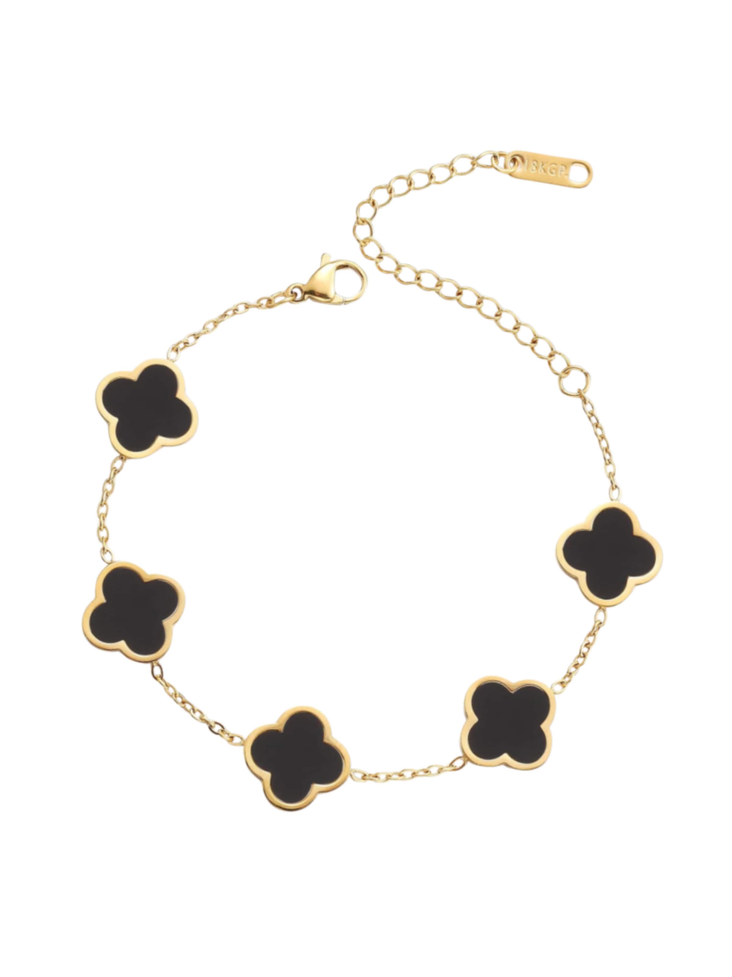Pure Schmuck Bracelet 'Clover' in Gold: front