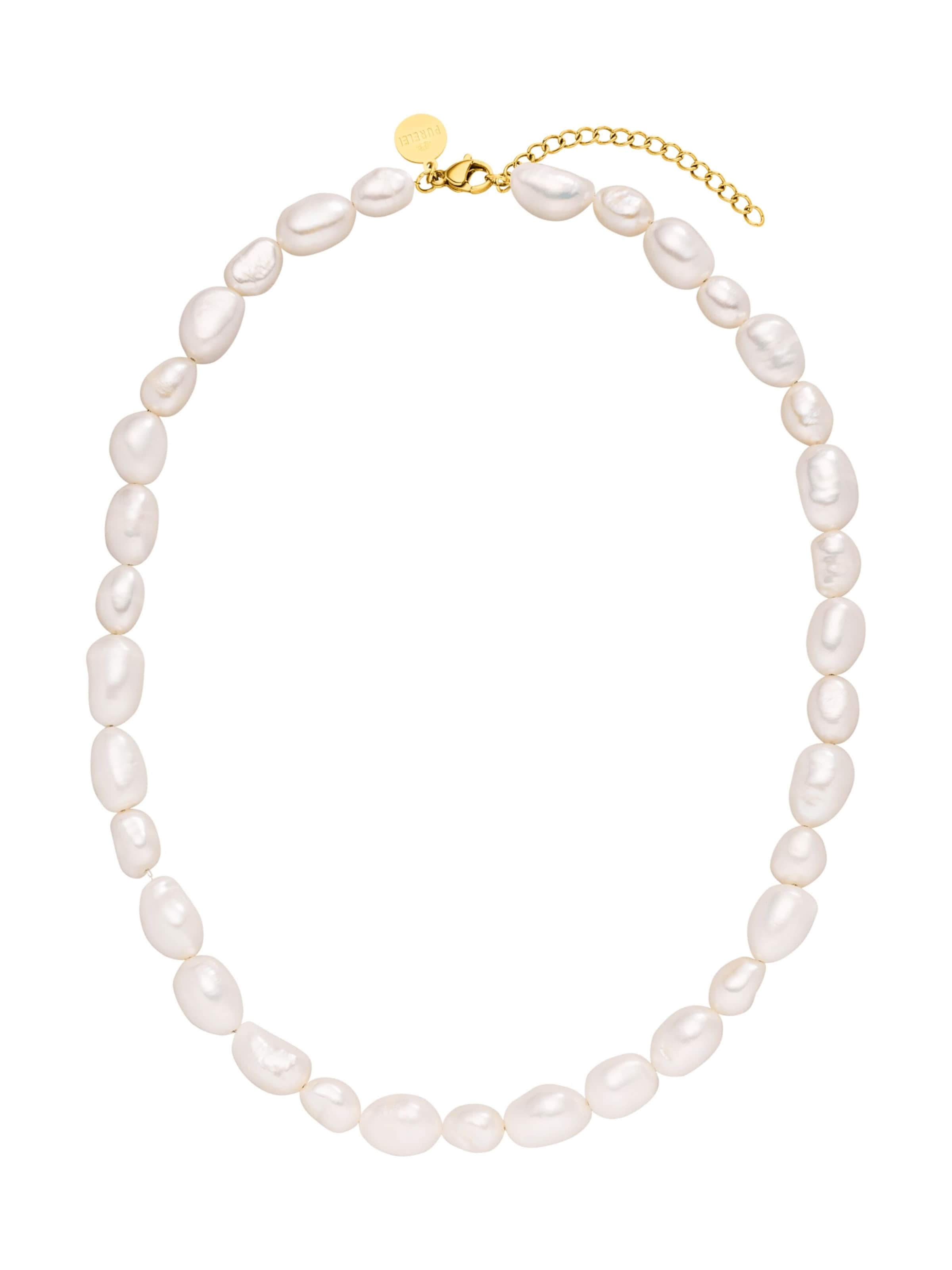 PURELEI Kette 'Keshi Moonlight' in Weiß: Vorderseite