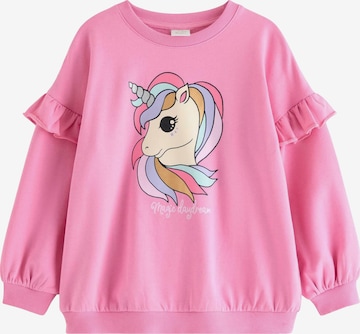 Lindex Collegepaita 'Unicorn Face' värissä vaaleanpunainen: etupuoli