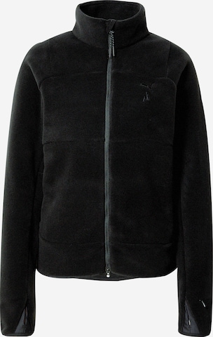 Jachetă  fleece funcțională de la PUMA pe negru: față