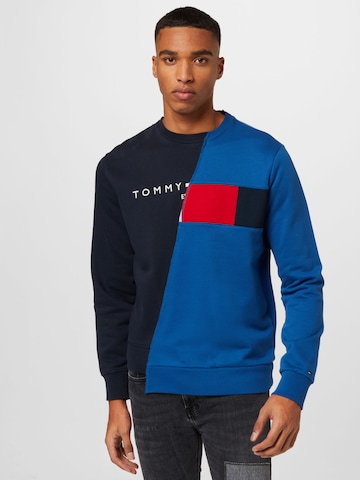 Sweat-shirt Tommy Jeans en bleu : devant