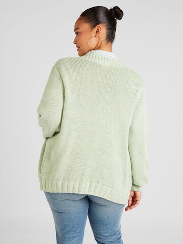 ONLY Carmakoma Knit Cardigan 'MILLE' in Green