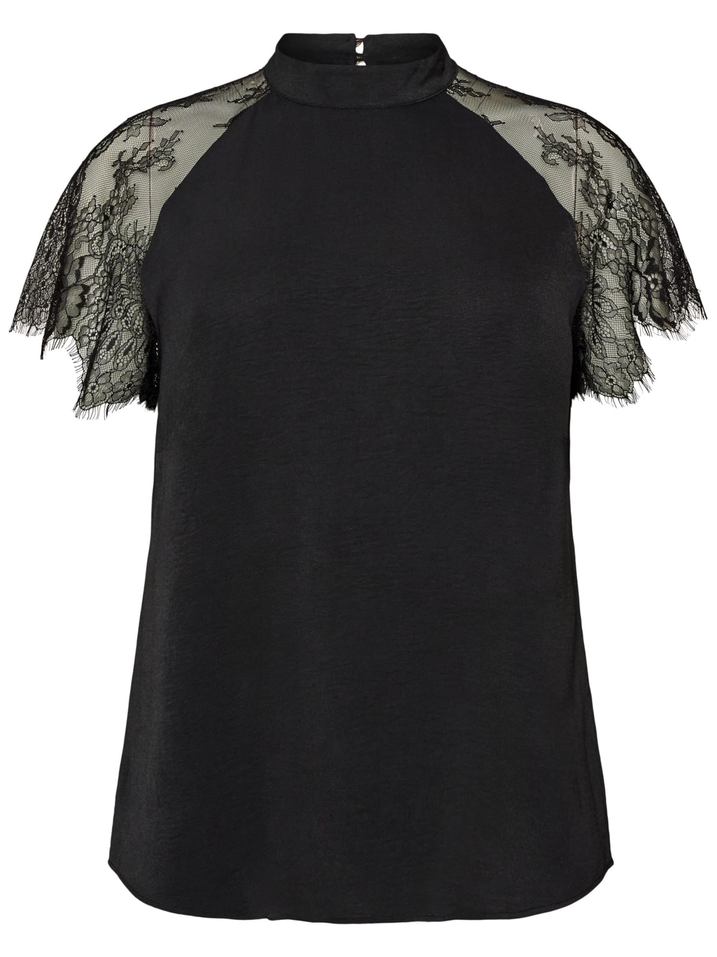 Camicia da donna 'MGUDRUN' di Zizzi in nero: frontale