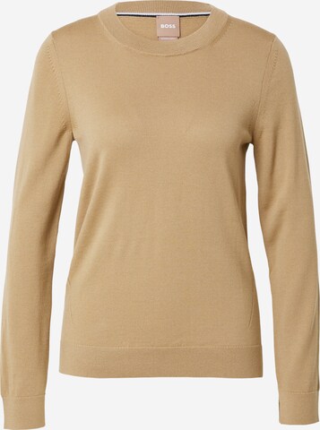 BOSS Sweater 'FEGANASI' in Beige: front