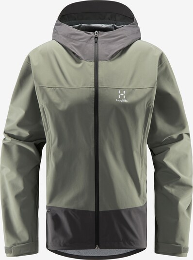 Haglöfs Outdoorjacke 'Spate' in dunkelgrau / hellgrün / weiß, Produktansicht
