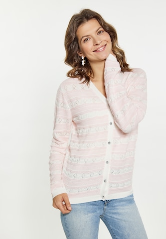 Cardigan Usha en rose : devant