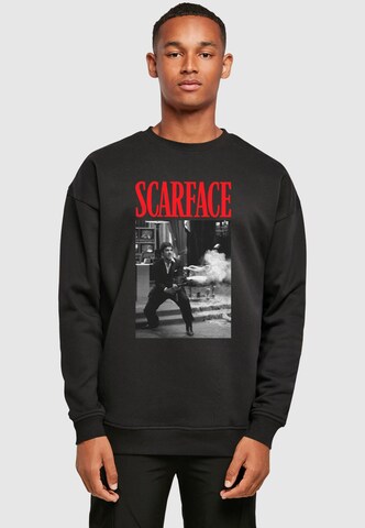 Merchcode Sweatshirt 'Scarface - Say Hello' in Zwart: voorkant