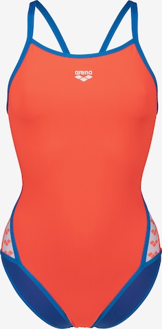 ARENA - Fato de banho desportivo 'ICONS' em laranja: frente