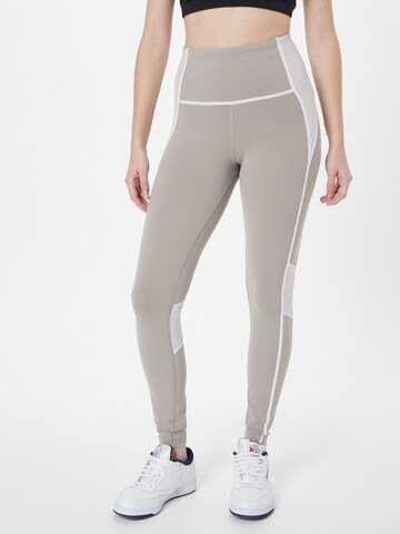 Reebok Skinny Workout Pants in Grey: front