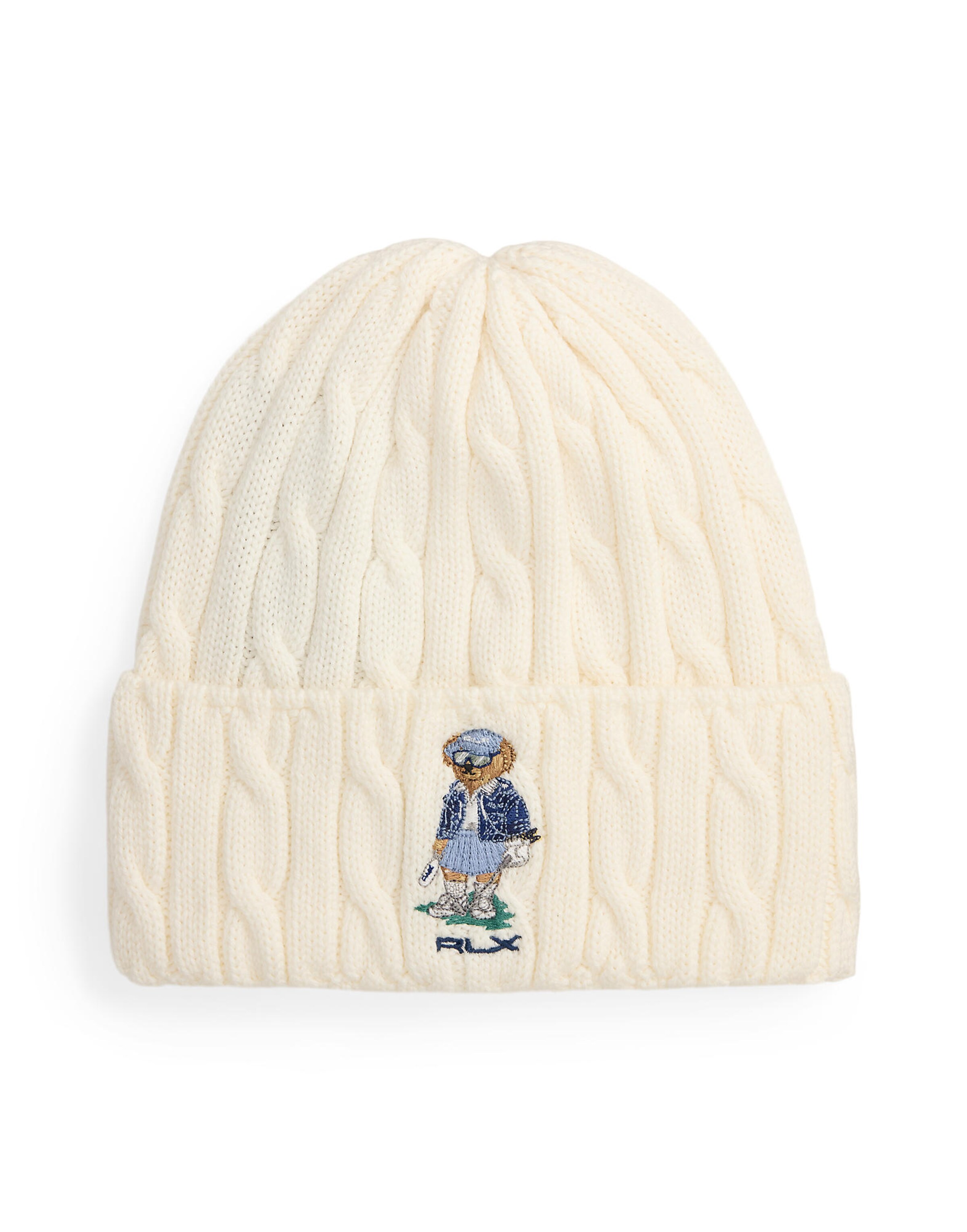 Polo Ralph Lauren Muts 'BEAR' in Wit: voorkant