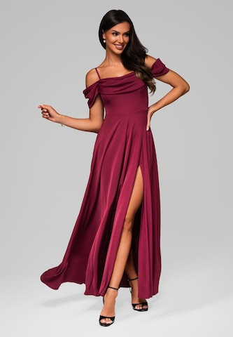 Ombre Evening Dress in Red: front