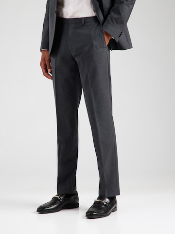 HUGO Regular Trousers with creases 'Hesten253X-MH' in Grey: front