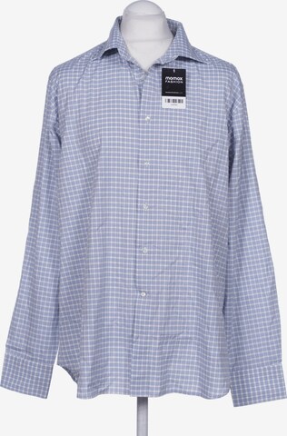 Canali Button Up Shirt in XL in Blue: front