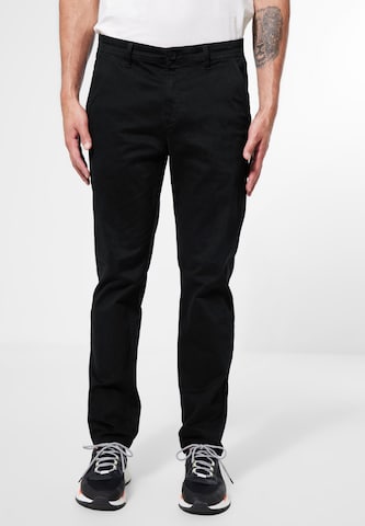 Street One MEN Regular Chino Pants in Black: front